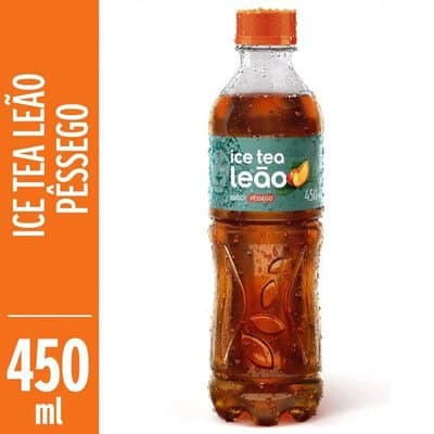 Chá Preto Ice Tea Pêssego Leão Garrafa 450ml